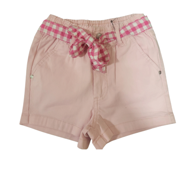 Shorts Rosados con Cinturón Vichy